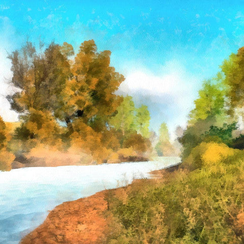 Down Stream II White Modern Wood Framed Art Print by Saunders, Alonzo