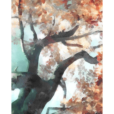 Fall Tree I Black Modern Wood Framed Art Print with Double Matting by Saunders, Alonzo