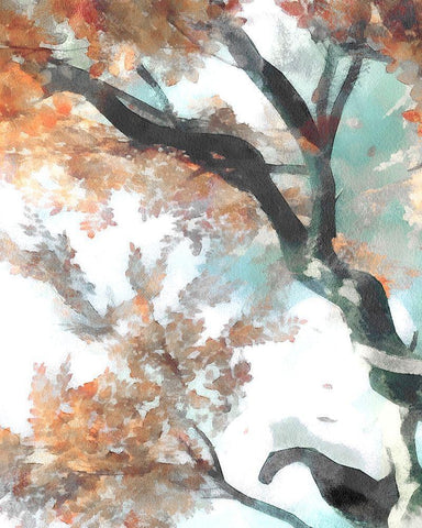 Fall Tree II Black Ornate Wood Framed Art Print with Double Matting by Saunders, Alonzo