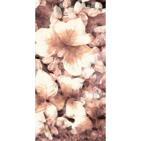 Blush Shaded Leaves V Black Modern Wood Framed Art Print by Saunders, Alonzo