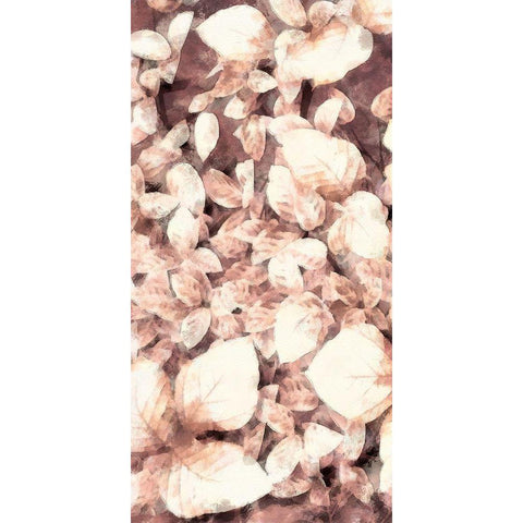 Blush Shaded Leaves VI White Modern Wood Framed Art Print by Saunders, Alonzo