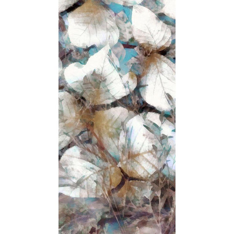 Neutral Summer Leaves IV Gold Ornate Wood Framed Art Print with Double Matting by Saunders, Alonzo