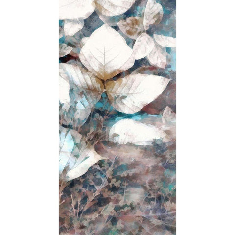 Neutral Summer Leaves V Black Modern Wood Framed Art Print with Double Matting by Saunders, Alonzo