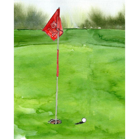 Tee Off Time I Black Modern Wood Framed Art Print with Double Matting by Parker, Jennifer Paxton