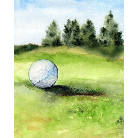 Tee Off Time II Black Modern Wood Framed Art Print with Double Matting by Parker, Jennifer Paxton