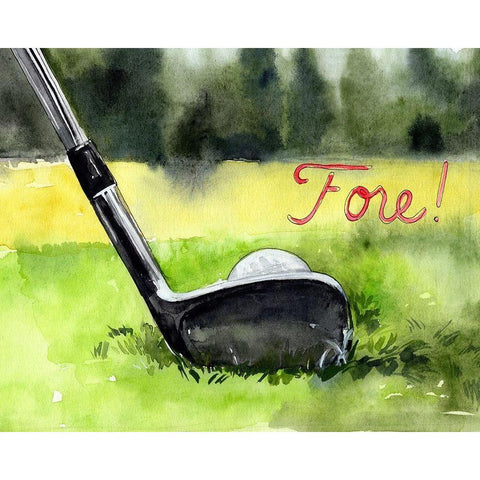 Tee Off Time IV Black Modern Wood Framed Art Print with Double Matting by Parker, Jennifer Paxton