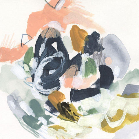 Color Notation II Black Modern Wood Framed Art Print with Double Matting by Vess, June Erica