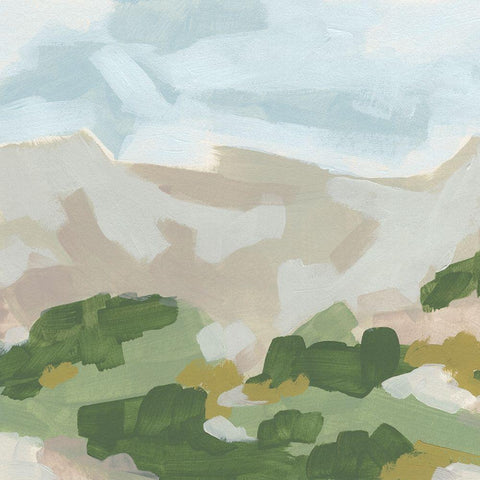 Hillside Impression II Gold Ornate Wood Framed Art Print with Double Matting by Vess, June Erica