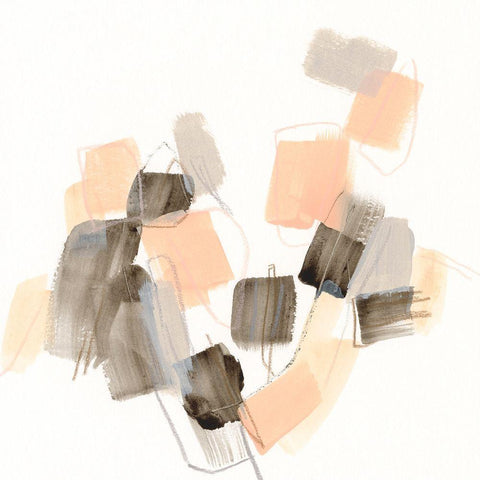 Blush Gambit I White Modern Wood Framed Art Print by Vess, June Erica