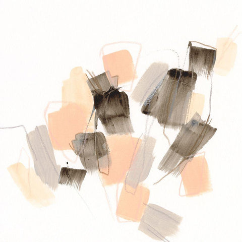 Blush Gambit II Black Modern Wood Framed Art Print with Double Matting by Vess, June Erica