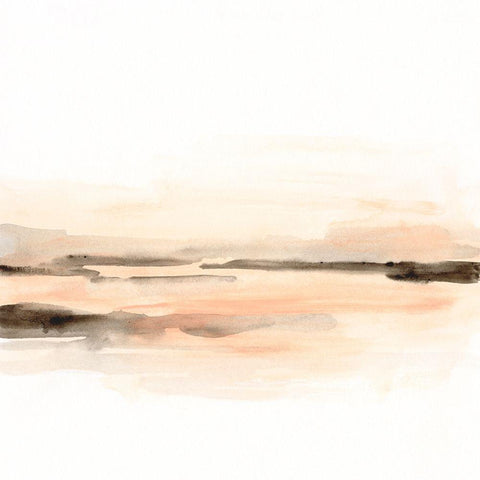 Pink Salt Marsh I Black Modern Wood Framed Art Print with Double Matting by Vess, June Erica