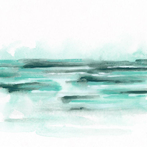 Ocean Mystique II White Modern Wood Framed Art Print by Vess, June Erica