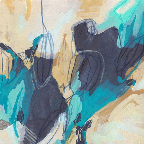 Blue Hive I Black Modern Wood Framed Art Print with Double Matting by Vess, June Erica