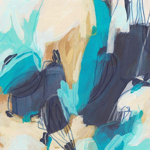 Blue Hive II White Modern Wood Framed Art Print by Vess, June Erica