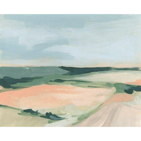 Pastel Plains I Black Modern Wood Framed Art Print with Double Matting by Vess, June Erica