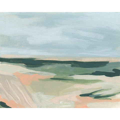 Pastel Plains II White Modern Wood Framed Art Print by Vess, June Erica