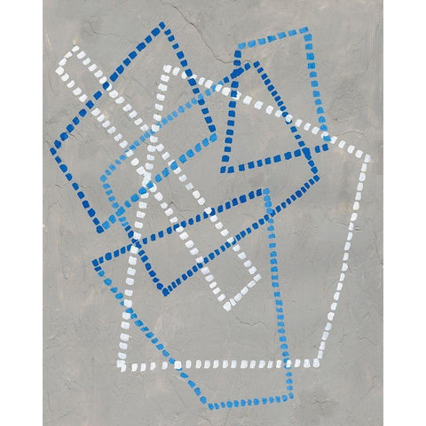 Running Stitch III Black Modern Wood Framed Art Print with Double Matting by Lam, Vanna
