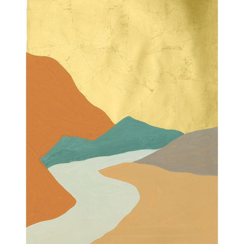 Oxidized Mesa IV Gold Ornate Wood Framed Art Print with Double Matting by Lam, Vanna
