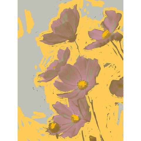 Pop Art Floral I Gold Ornate Wood Framed Art Print with Double Matting by Green, Jacob