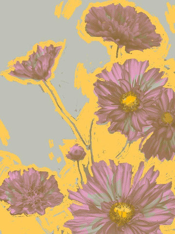 Pop Art Floral III Black Ornate Wood Framed Art Print with Double Matting by Green, Jacob