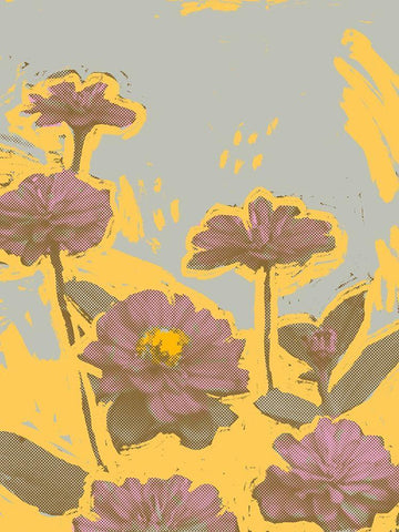 Pop Art Floral IV Black Ornate Wood Framed Art Print with Double Matting by Green, Jacob