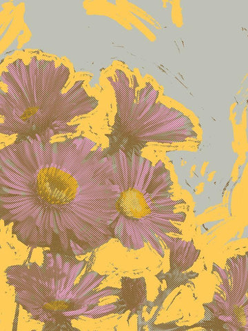 Pop Art Floral V Black Ornate Wood Framed Art Print with Double Matting by Green, Jacob