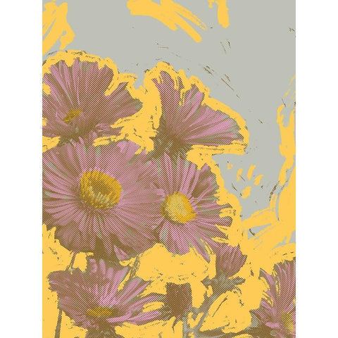 Pop Art Floral V White Modern Wood Framed Art Print by Green, Jacob