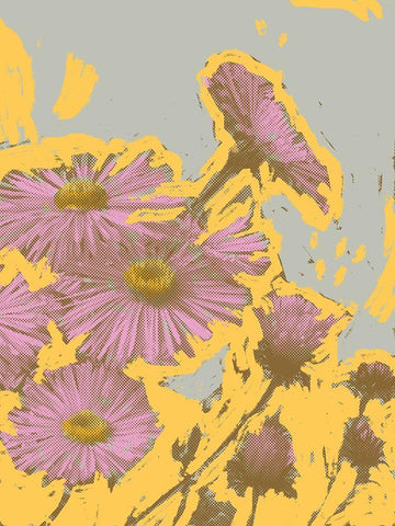 Pop Art Floral VI White Modern Wood Framed Art Print with Double Matting by Green, Jacob