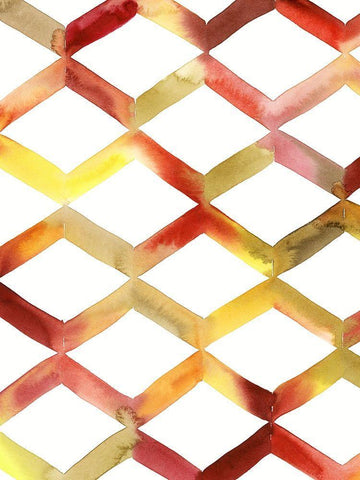 Sunshine Chevron I White Modern Wood Framed Art Print with Double Matting by Popp, Grace