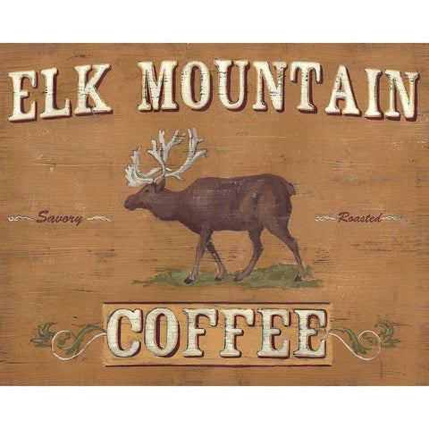 Lodge Coffee II White Modern Wood Framed Art Print by Vess, June Erica