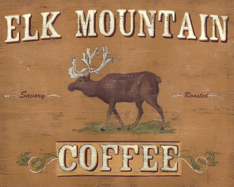 Lodge Coffee II White Modern Wood Framed Art Print with Double Matting by Vess, June Erica