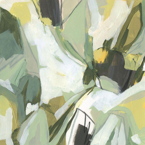 Electric Lichen I White Modern Wood Framed Art Print by Vess, June Erica