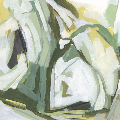 Electric Lichen II White Modern Wood Framed Art Print with Double Matting by Vess, June Erica