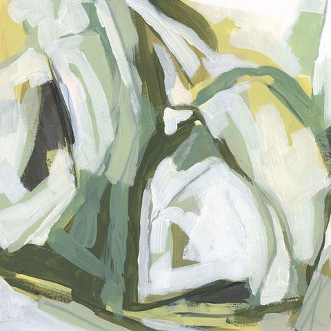 Electric Lichen II Black Modern Wood Framed Art Print with Double Matting by Vess, June Erica