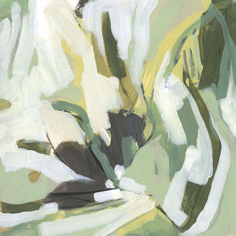 Electric Lichen III White Modern Wood Framed Art Print with Double Matting by Vess, June Erica