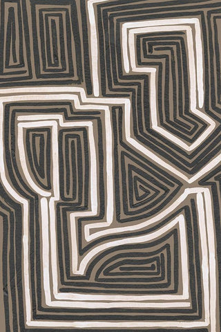 Abstract Maze I Black Ornate Wood Framed Art Print with Double Matting by Moore, Regina