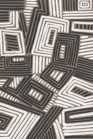 Abstract Maze IV Black Ornate Wood Framed Art Print with Double Matting by Moore, Regina