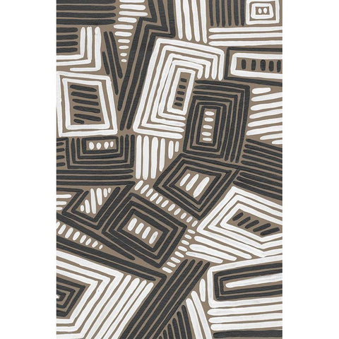 Abstract Maze IV White Modern Wood Framed Art Print by Moore, Regina