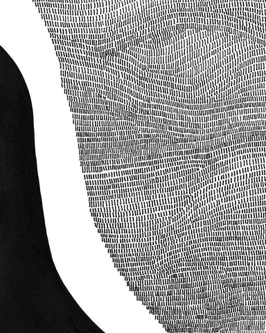 Black and White Abstract I Black Ornate Wood Framed Art Print with Double Matting by Moore, Regina