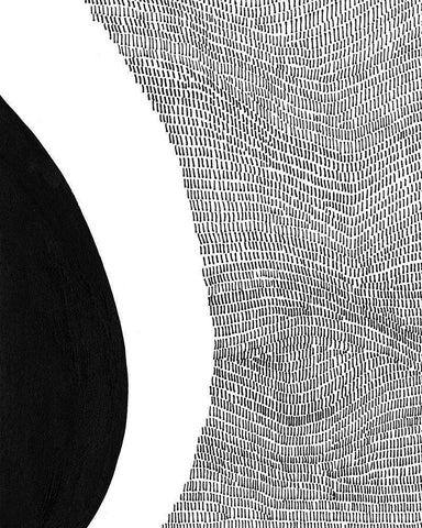 Black and White Abstract II Black Ornate Wood Framed Art Print with Double Matting by Moore, Regina