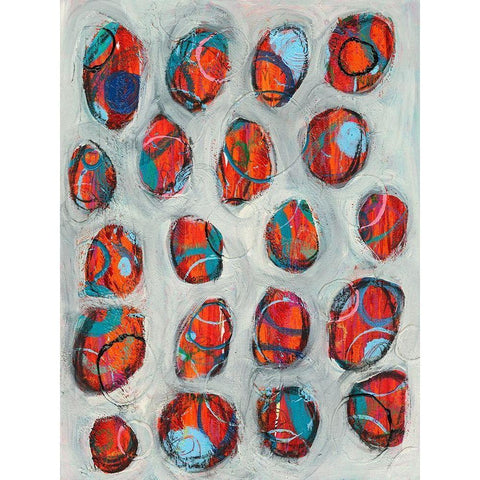 Abstract Circles I White Modern Wood Framed Art Print by Moore, Regina