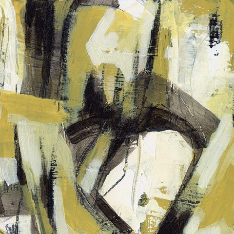 Citron Rhythm I Black Modern Wood Framed Art Print by Vess, June Erica