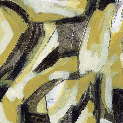 Citron Rhythm II Black Modern Wood Framed Art Print with Double Matting by Vess, June Erica