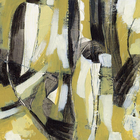 Citron Rhythm III Black Modern Wood Framed Art Print by Vess, June Erica