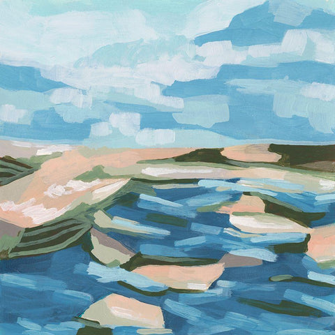 Sand Hills II White Modern Wood Framed Art Print by Vess, June Erica