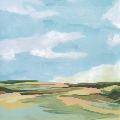 Meadow Gold I Black Modern Wood Framed Art Print with Double Matting by Vess, June Erica