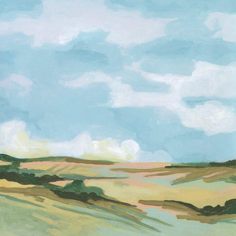 Meadow Gold II Black Modern Wood Framed Art Print by Vess, June Erica