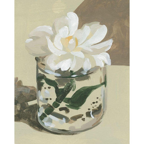 Neutral Bloom I Black Modern Wood Framed Art Print by Caroline, Emma