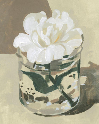 Neutral Bloom II Black Ornate Wood Framed Art Print with Double Matting by Caroline, Emma