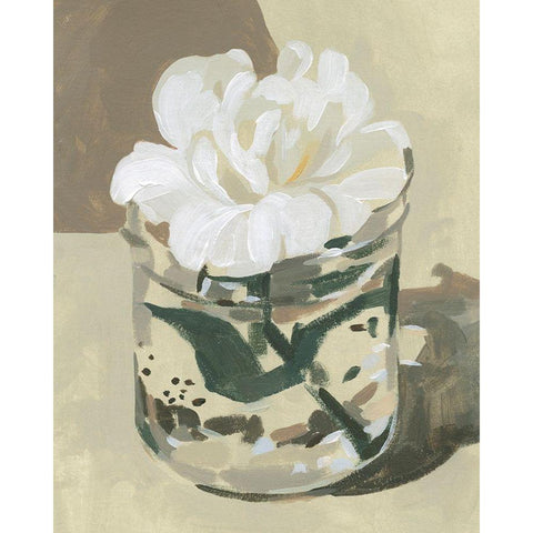 Neutral Bloom II Black Modern Wood Framed Art Print with Double Matting by Caroline, Emma